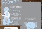Baby Shower Invites with Elephants Elephant Baby Shower Invitation Co Ed Baby Shower Invitation