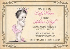 Baby Shower Its A Girl Invitations Free Princess Baby Shower Invitation Girl Vintage Princess Baby