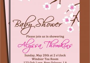 Baby Shower Luncheon Invitation Wording Cherry Blossom Invitation Printable or Printed with Free