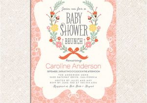 Baby Shower Luncheon Invitation Wording Petite Brunch Custom Baby Shower Brunch Invitation by