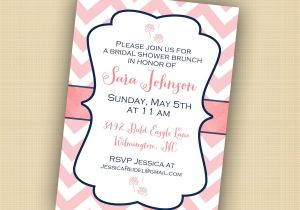 Baby Shower Luncheon Invitation Wording Pink Chevron Invitation Bridal Image