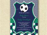 Baby Shower soccer Invitations Chevron and Polka Dot soccer Baby Shower Invitation