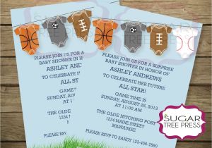 Baby Shower Sports Invitations Sports Baby Shower Invitation Light Blue with