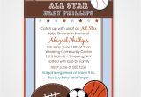Baby Shower Sports Invitations Sports themed Baby Shower Invitation Card Design with
