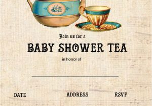 Baby Shower Tea Party Invitations Free Free Printable Tea Party Baby Shower Invitation Template