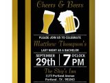 Bachelor Party Invitation Template Cheers Beers Black Gold Bachelor Party Invitation
