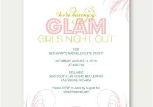 Bachelorette Party Invitation Templates Free Download Glam Girls Night Out Invitation Wording Girls and Night Out