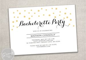 Bachelorette Party Invitation Templates Microsoft Printable Gold Black Bachelorette Party Invite Template Gold