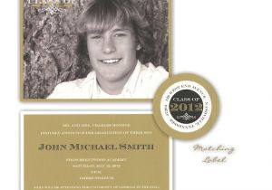 Back Of Graduation Invitation Gold Front and Back Photo Graduation Announcement
