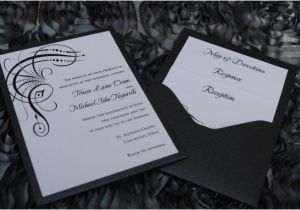 Back Pocket Wedding Invitations Glitz and Glam Back Pocket Card Invitation Elegant