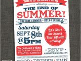 Back to School Pool Party Invitation Back to School End Of Summer Party Invitation