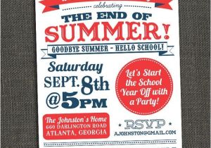 Back to School Pool Party Invitation Back to School End Of Summer Party Invitation