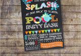 Back to School Pool Party Invitation Back to School Pool Party Invitation Pool Party Splash Bash
