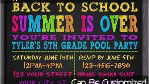 Back to School Pool Party Invitation On Sale Printable Pool Party Invitation School 39 S Out for