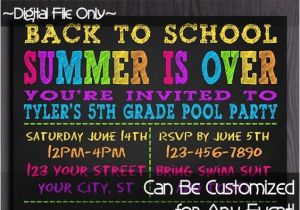 Back to School Pool Party Invitation On Sale Printable Pool Party Invitation School 39 S Out for