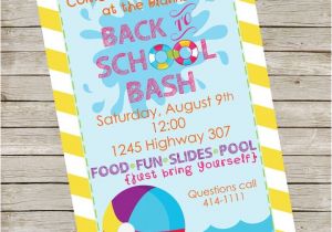 Back to School Pool Party Invitation Pool Party Invitation Piy File Back to School Party