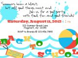 Back to School Pool Party Invitation Printable Back to School Pool Party Invite by Luvbugdesign