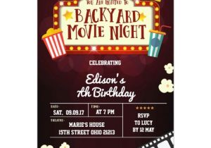Backyard Movie Party Invitation Backyard Movie Night Birthday Party Invitation Zazzle Com Au