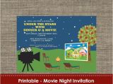 Backyard Movie Party Invitation Backyard Under the Stars Movie Night Invitation Diy
