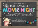 Backyard Movie Party Invitation Movie Night Birthday Invitation Under the Stars Invitation