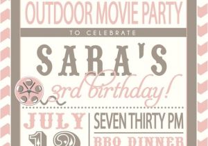 Backyard Movie Party Invitation Movie Party Outdoor Movie Invitation