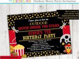 Backyard Movie Party Invitation Under the Stars Outdoor Movie Party Movie Birthday Party