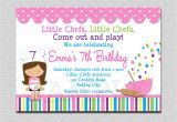 Baking Birthday Party Invitations Free Cooking Birthday Party Invitation Cooking Baking Birthday