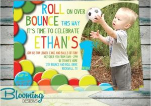 Ball themed Birthday Party Invitations Have A Ball Party Invite with Photo by Bloomingdesignprints