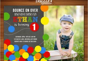 Ball themed Birthday Party Invitations Printable Bouncy Ball Chalkboard Birthday Invitation