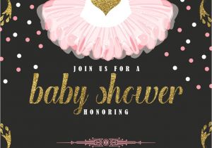 Ballerina Birthday Invitation Template Free Cute Ballerina Baby Shower Invitations Free Cakraest