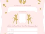 Ballerina Birthday Invitation Template Free Pink and Gold Ballerina Birthday Fill In the Blank