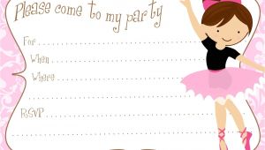 Ballerina Birthday Invitations Free Printable Free Diy Ballerina Party Invitations