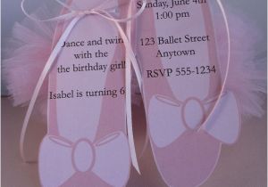 Ballerina Party Invites Ballet Birthday Party Custom Invitations My Little Ballerina