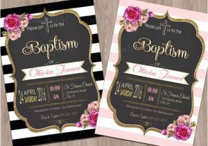 Baptism and Birthday Invitation Baptism Invitation Girl Baptism Invitation Printable