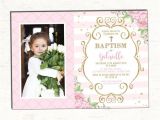 Baptism and Birthday Invitation Baptism Invitation Girl Pink and Gold Floral Christening