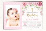 Baptism and Birthday Invitation Girl Baptism Invitation Pink Gold Christening Printable