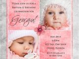 Baptism and Birthday Party together Invitation Baptism and Birthday Party to Her Invitation
