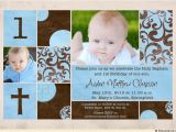 Baptism and First Birthday Invitation Wording Chic Baptism or Christening Invitation Baby S S Cross