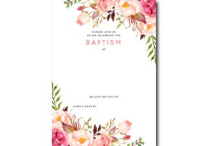 Baptism Invitation Free Template Free Printable Baptism Floral Invitation Template