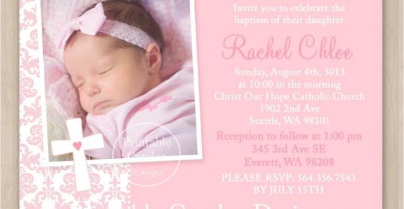 Baptism Invitation Ideas for Baby Girl Baby Girl Baptism Invitations