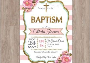Baptism Invitations Etsy Baptism Invitation Girl Baptism Invitation by Damabdigital
