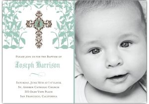 Baptism Invitations for A Boy Cross Trellis Boy Baptism Invitations