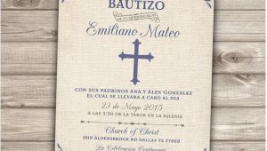 Baptism Invitations for Boy In Spanish Spanish Printable Baptism Christening Invitations Burlap