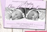 Baptism Invitations for Twins Custom Twins Baby Girls Baptism Invitation by
