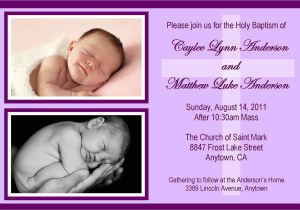 Baptism Invitations for Twins Twins Baptism Invitation Any Color Could by