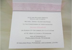 Baptism Invitations Wording Ideas top Ribbon Personalised Christening and Baptism