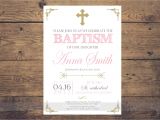 Baptism Invites Canada Pink and Gold Baptism Invitation Girl Baptism Invitation