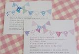 Baptism Invites Uk Bunting Personalised Christening Invitations by Little