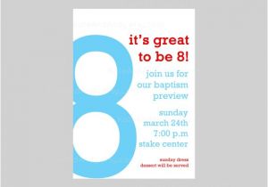 Baptism Preview Invitations Baptism Preview Big 8 Great to Be 8 Invitation Custom