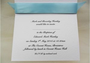 Baptism Text Invitation top Ribbon Personalised Christening and Baptism
